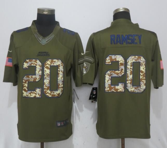 Men Jacksonville Jaguars #20 Ramsey Green Salute To Service Nike Limited NFL Jerseys->philadelphia eagles->NFL Jersey